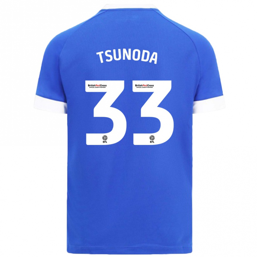 Kids Football Ryotaro Tsunoda #33 Sky Blue Home Jersey 2024/25 T-Shirt Canada