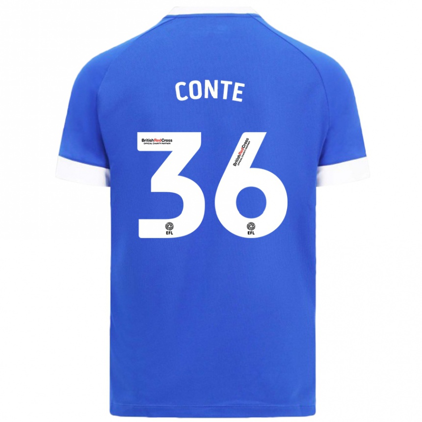 Enfant Football Maillot Raheem Conte #36 Bleu Ciel Tenues Domicile 2024/25 Canada