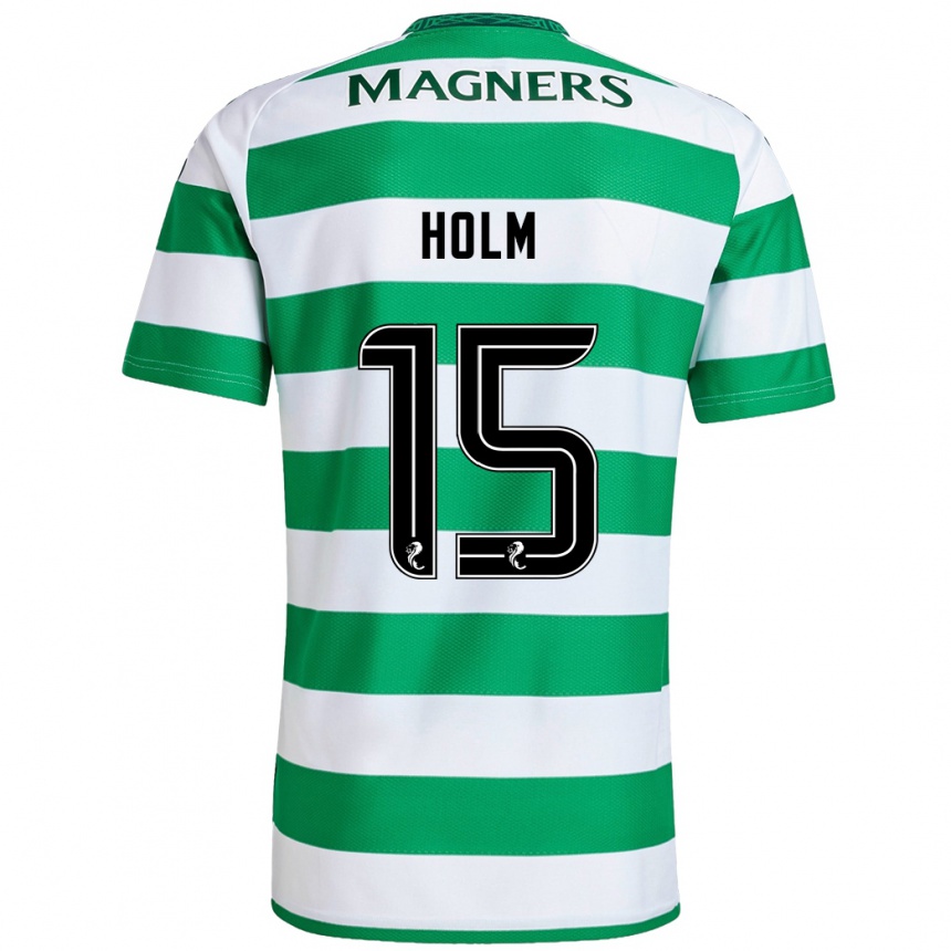 Kids Football Odin Thiago Holm #15 Green White Home Jersey 2024/25 T-Shirt Canada