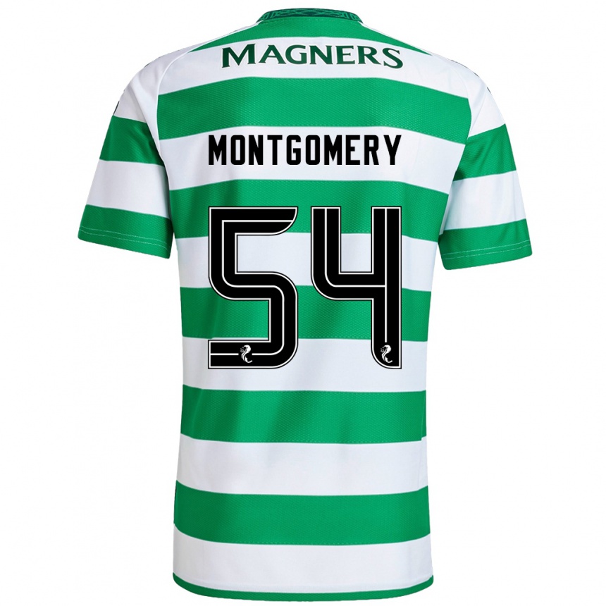 Enfant Football Maillot Adam Montgomery #54 Vert Blanc Tenues Domicile 2024/25 Canada