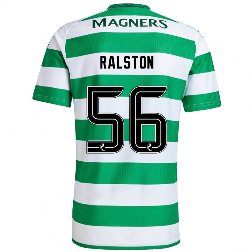 Kids Football Anthony Ralston #56 Green White Home Jersey 2024/25 T-Shirt Canada