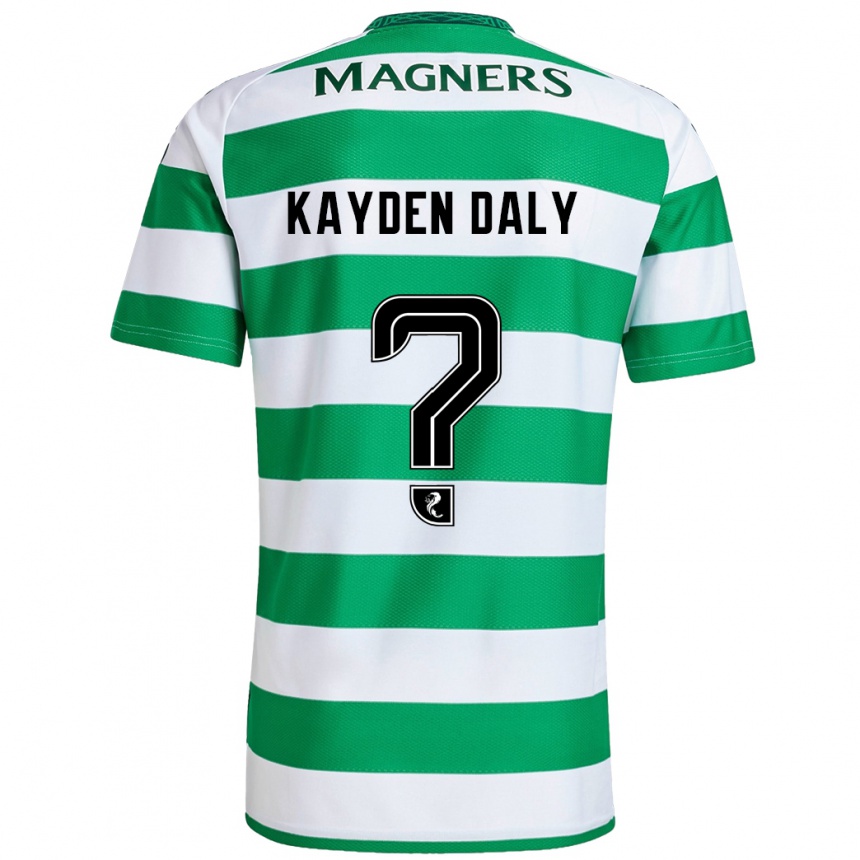 Kids Football Kayden Daly #0 Green White Home Jersey 2024/25 T-Shirt Canada