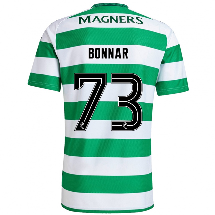 Kids Football Jude Bonnar #73 Green White Home Jersey 2024/25 T-Shirt Canada