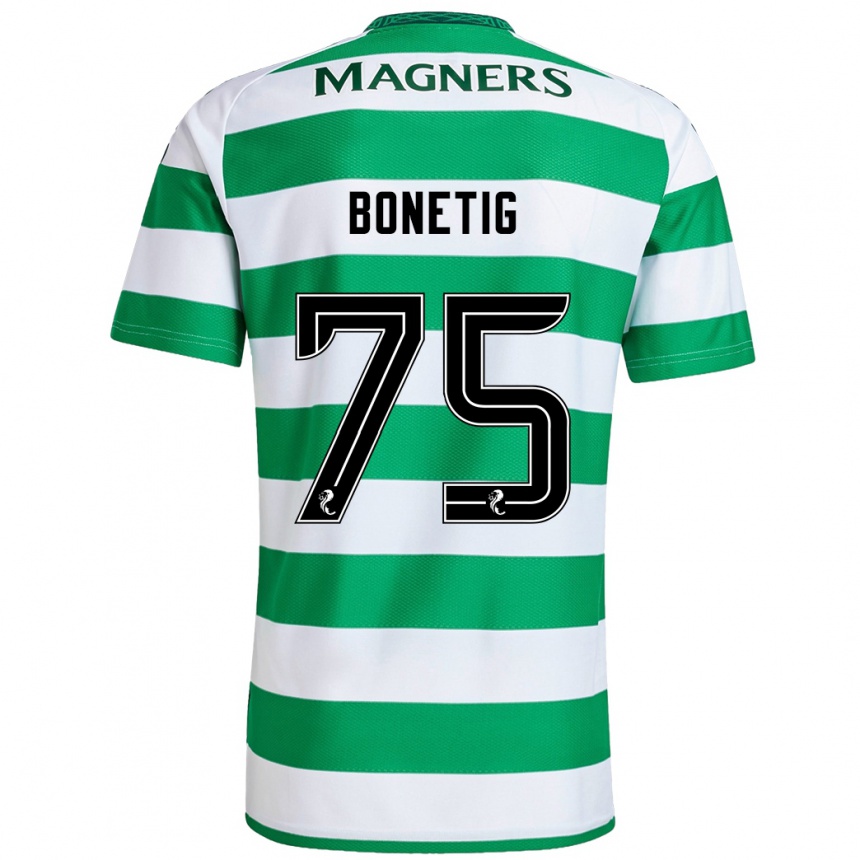 Kids Football Liam Bonetig #75 Green White Home Jersey 2024/25 T-Shirt Canada