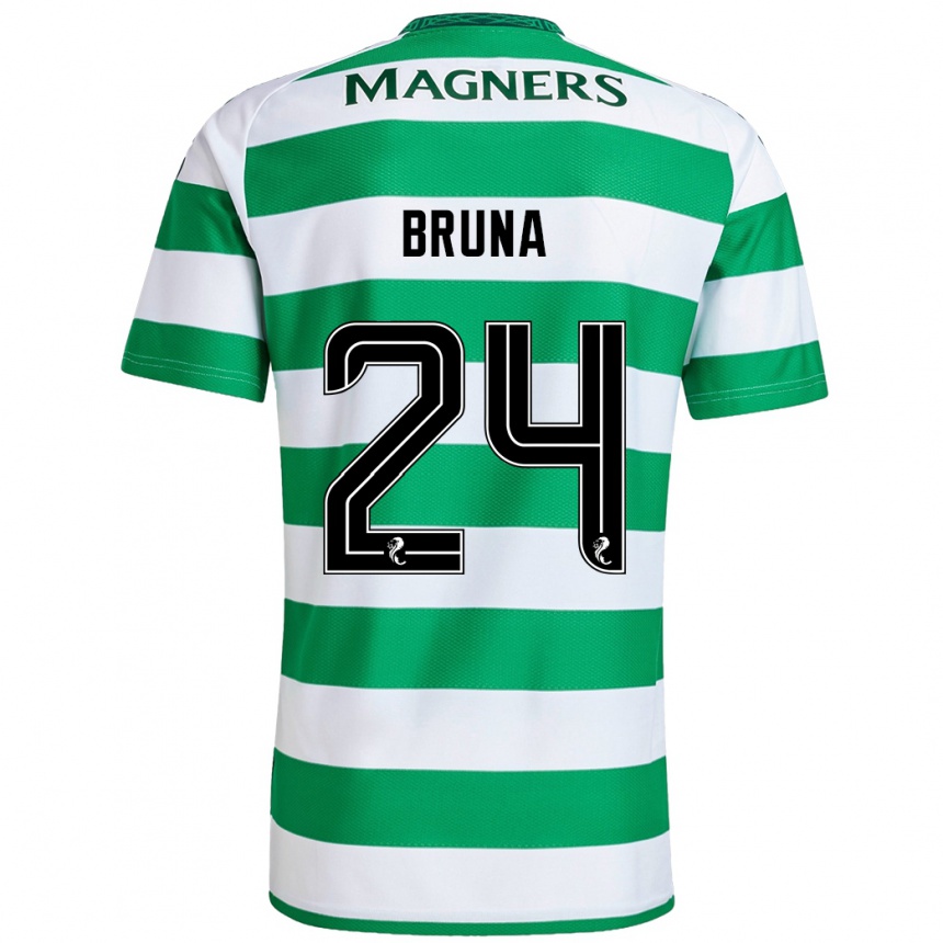 Enfant Football Maillot Bruna Lourenço #24 Vert Blanc Tenues Domicile 2024/25 Canada