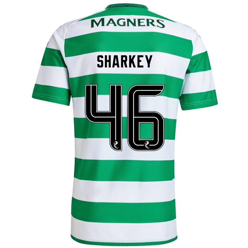 Kids Football Amy Sharkey #46 Green White Home Jersey 2024/25 T-Shirt Canada