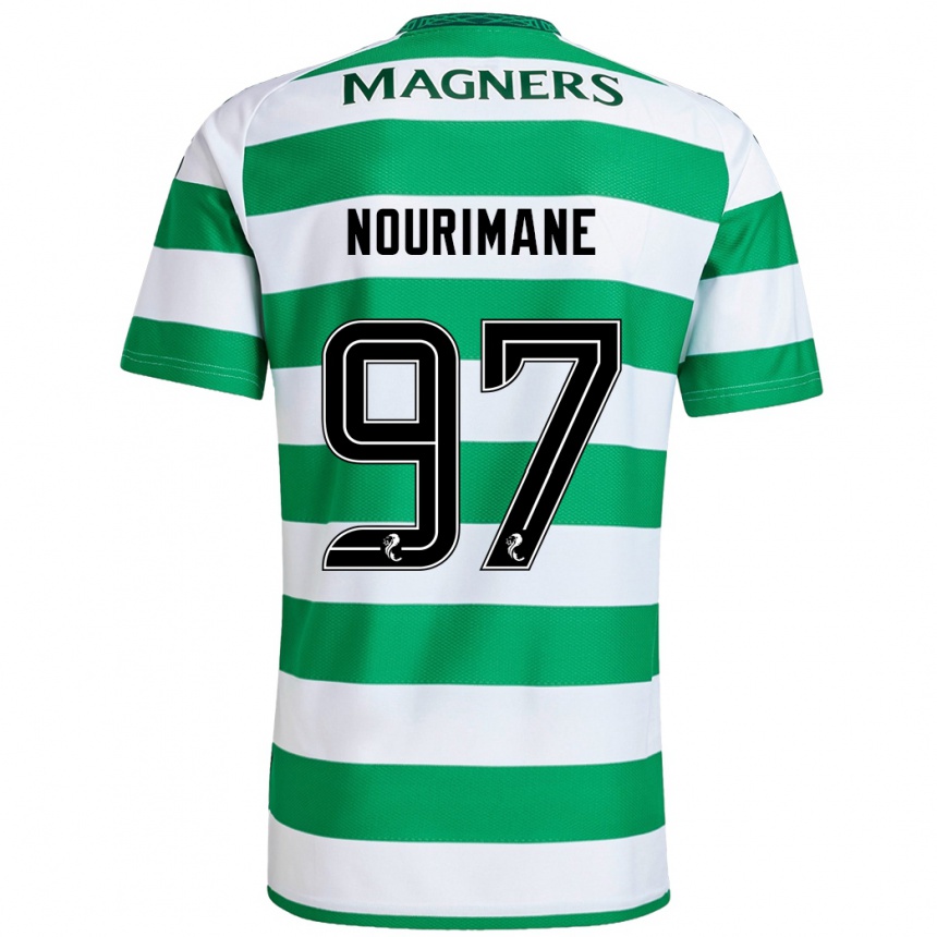 Kids Football Addi Nourimane #97 Green White Home Jersey 2024/25 T-Shirt Canada