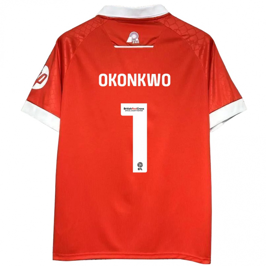 Enfant Football Maillot Arthur Okonkwo #1 Rouge Blanc Tenues Domicile 2024/25 Canada