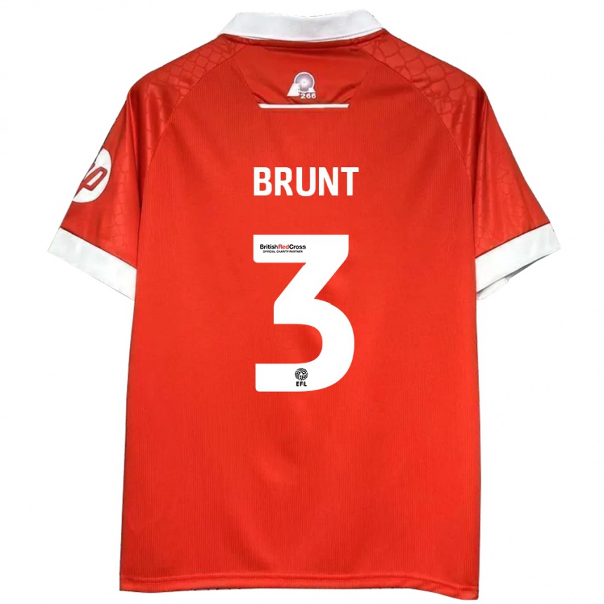 Enfant Football Maillot Lewis Brunt #3 Rouge Blanc Tenues Domicile 2024/25 Canada