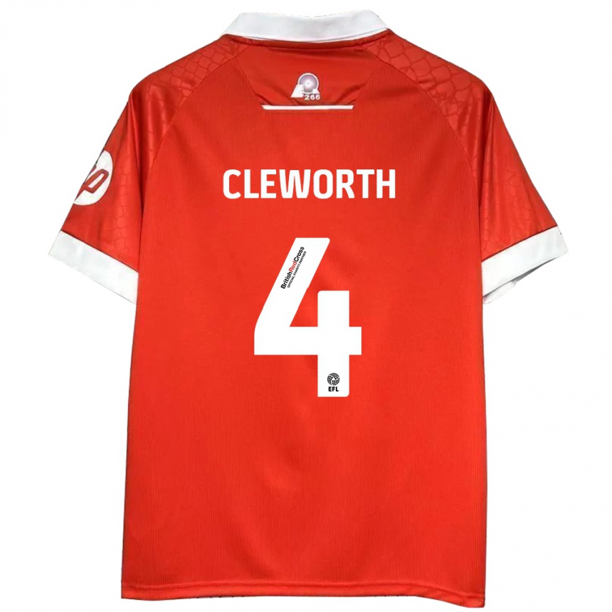 Kids Football Max Cleworth #4 Red White Home Jersey 2024/25 T-Shirt Canada