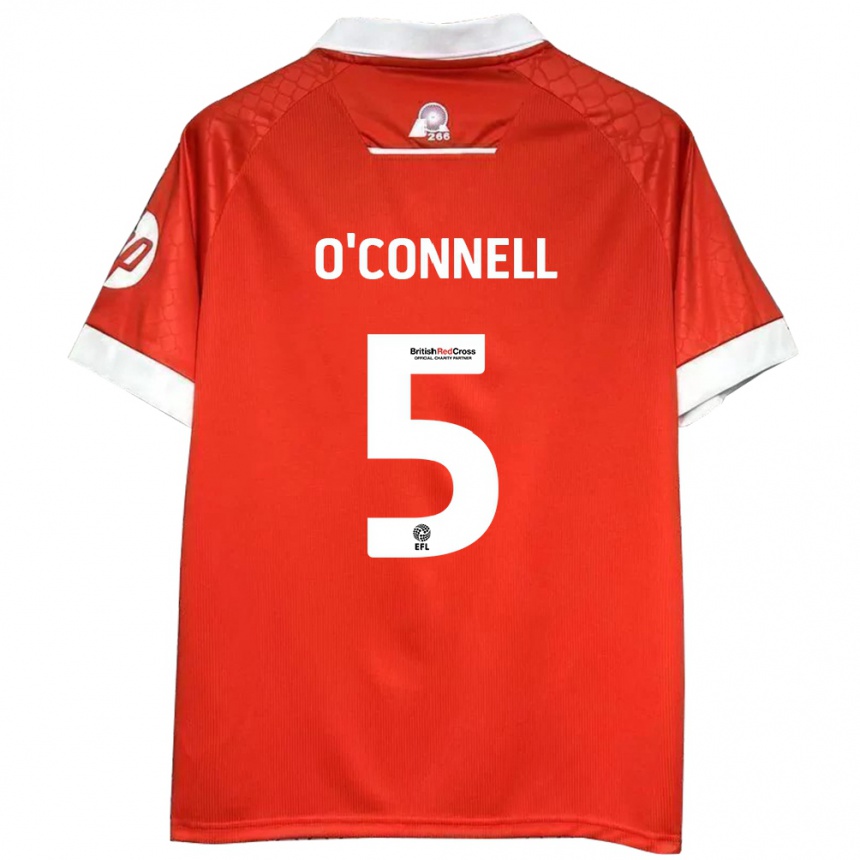 Enfant Football Maillot Eoghan O'connell #5 Rouge Blanc Tenues Domicile 2024/25 Canada