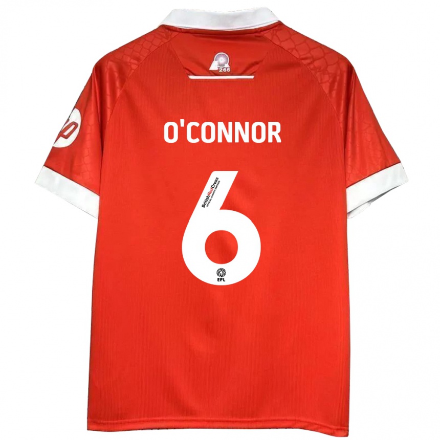 Enfant Football Maillot Thomas O'connor #6 Rouge Blanc Tenues Domicile 2024/25 Canada