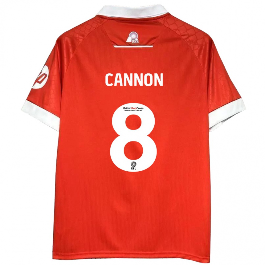 Enfant Football Maillot Andy Cannon #8 Rouge Blanc Tenues Domicile 2024/25 Canada