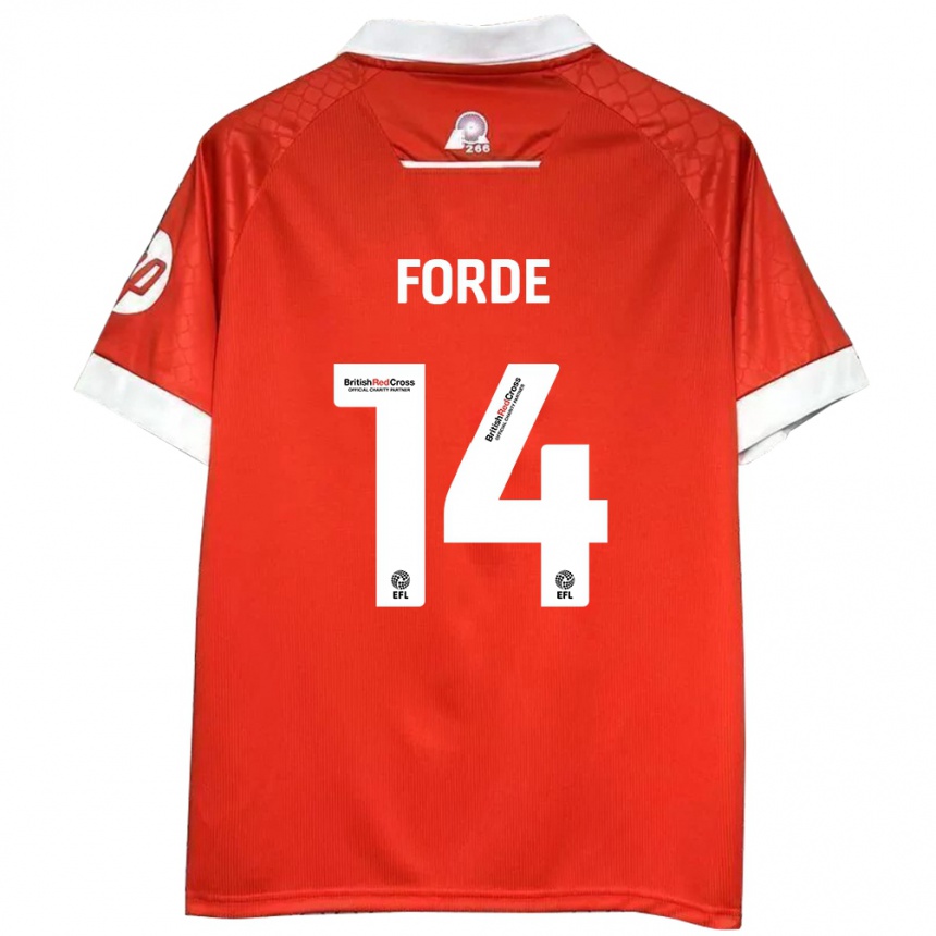 Enfant Football Maillot Anthony Forde #14 Rouge Blanc Tenues Domicile 2024/25 Canada