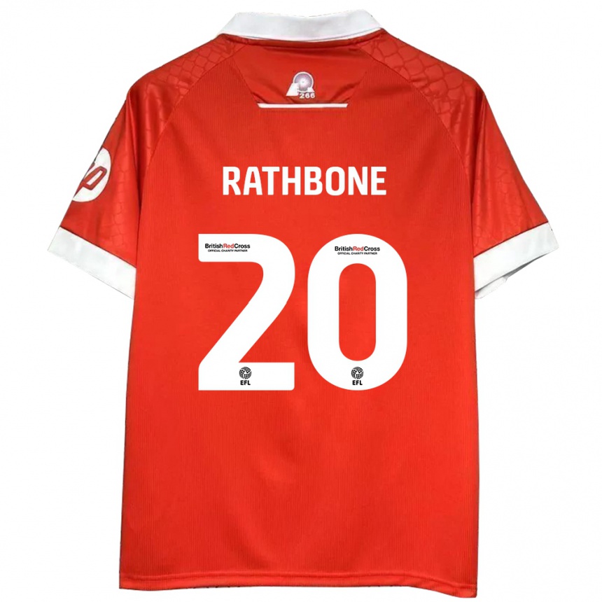 Enfant Football Maillot Ollie Rathbone #20 Rouge Blanc Tenues Domicile 2024/25 Canada