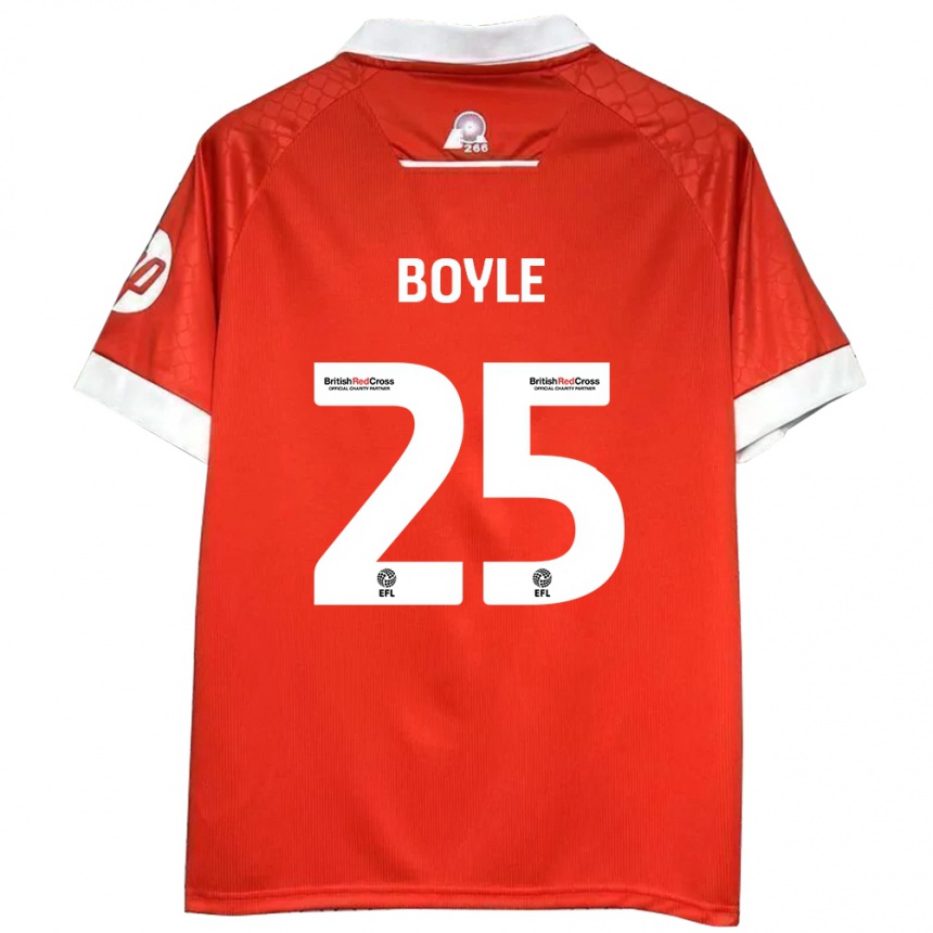 Kids Football Will Boyle #25 Red White Home Jersey 2024/25 T-Shirt Canada