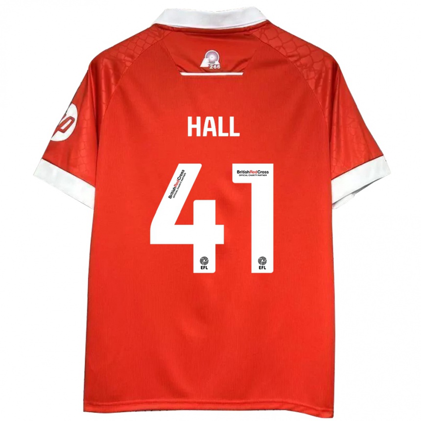 Enfant Football Maillot Liam Hall #41 Rouge Blanc Tenues Domicile 2024/25 Canada