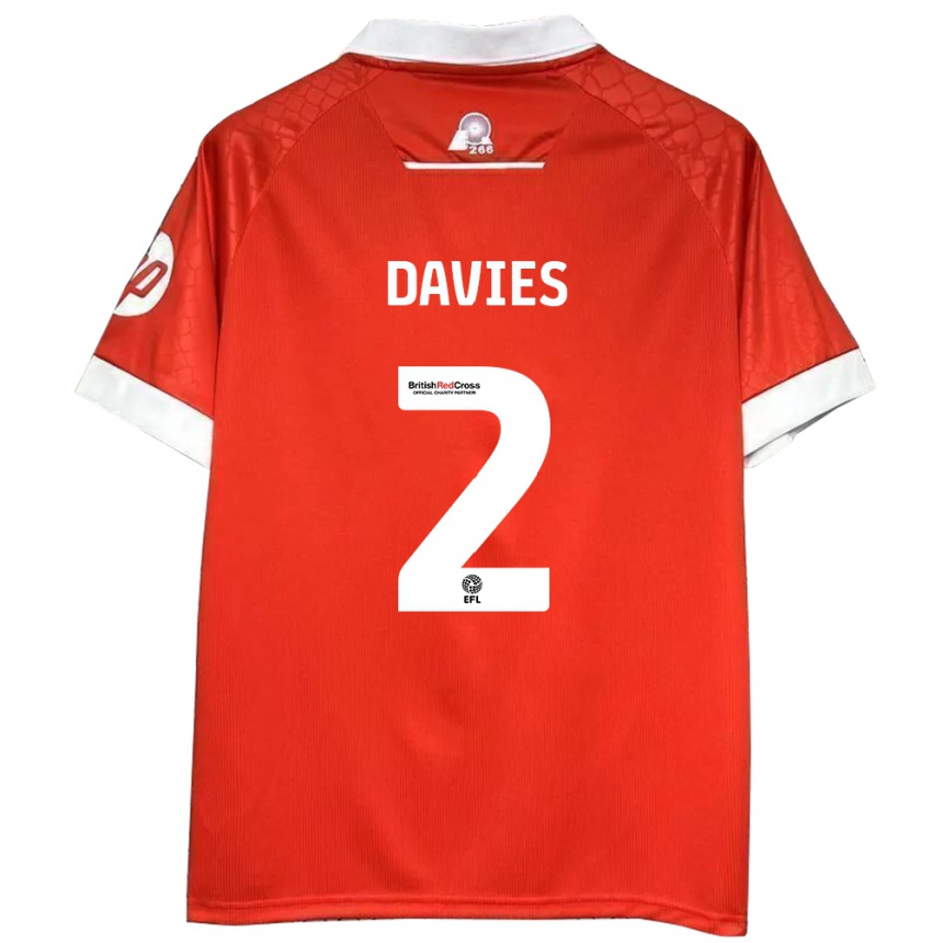 Enfant Football Maillot Phoebe Davies #2 Rouge Blanc Tenues Domicile 2024/25 Canada