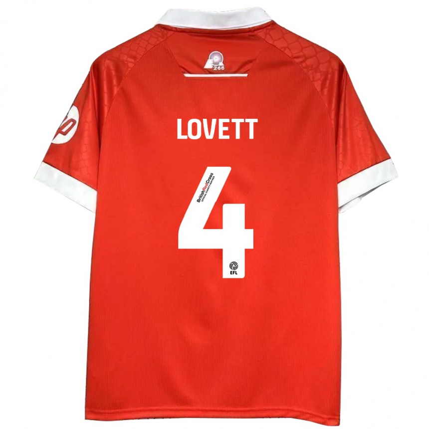 Enfant Football Maillot Erin Lovett #4 Rouge Blanc Tenues Domicile 2024/25 Canada