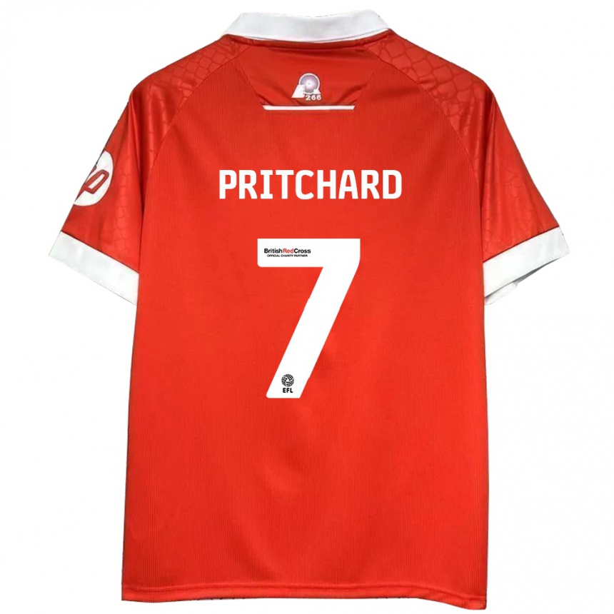 Enfant Football Maillot Rebecca Pritchard #7 Rouge Blanc Tenues Domicile 2024/25 Canada