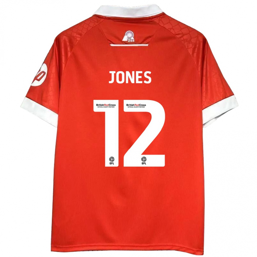 Enfant Football Maillot Carra Jones #12 Rouge Blanc Tenues Domicile 2024/25 Canada