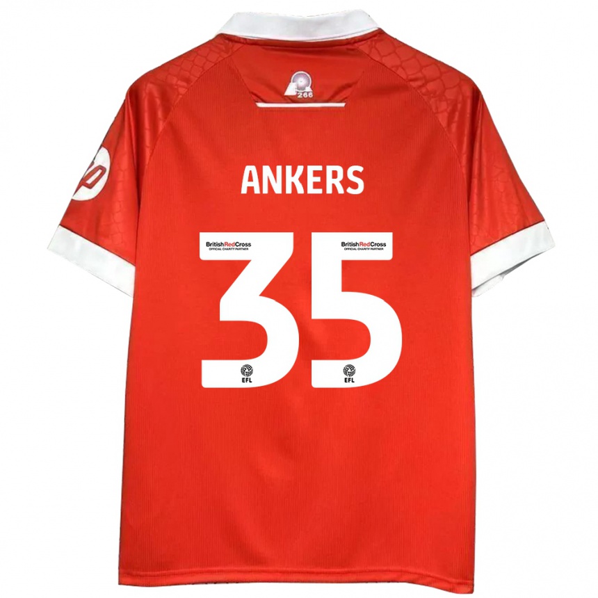 Kids Football Chloe Ankers #35 Red White Home Jersey 2024/25 T-Shirt Canada