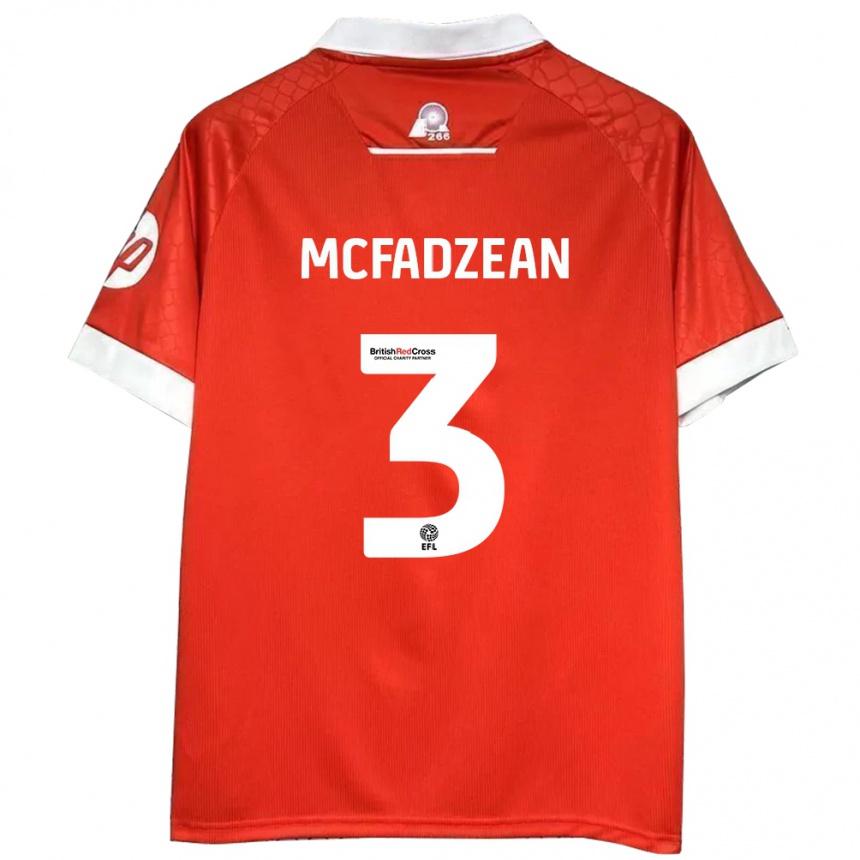 Enfant Football Maillot Callum Mcfadzean #3 Rouge Blanc Tenues Domicile 2024/25 Canada