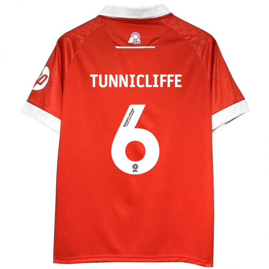 Enfant Football Maillot Jordan Tunnicliffe #6 Rouge Blanc Tenues Domicile 2024/25 Canada