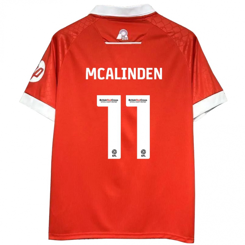 Enfant Football Maillot Liam Mcalinden #11 Rouge Blanc Tenues Domicile 2024/25 Canada