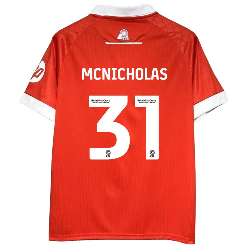 Enfant Football Maillot Luke Mcnicholas #31 Rouge Blanc Tenues Domicile 2024/25 Canada