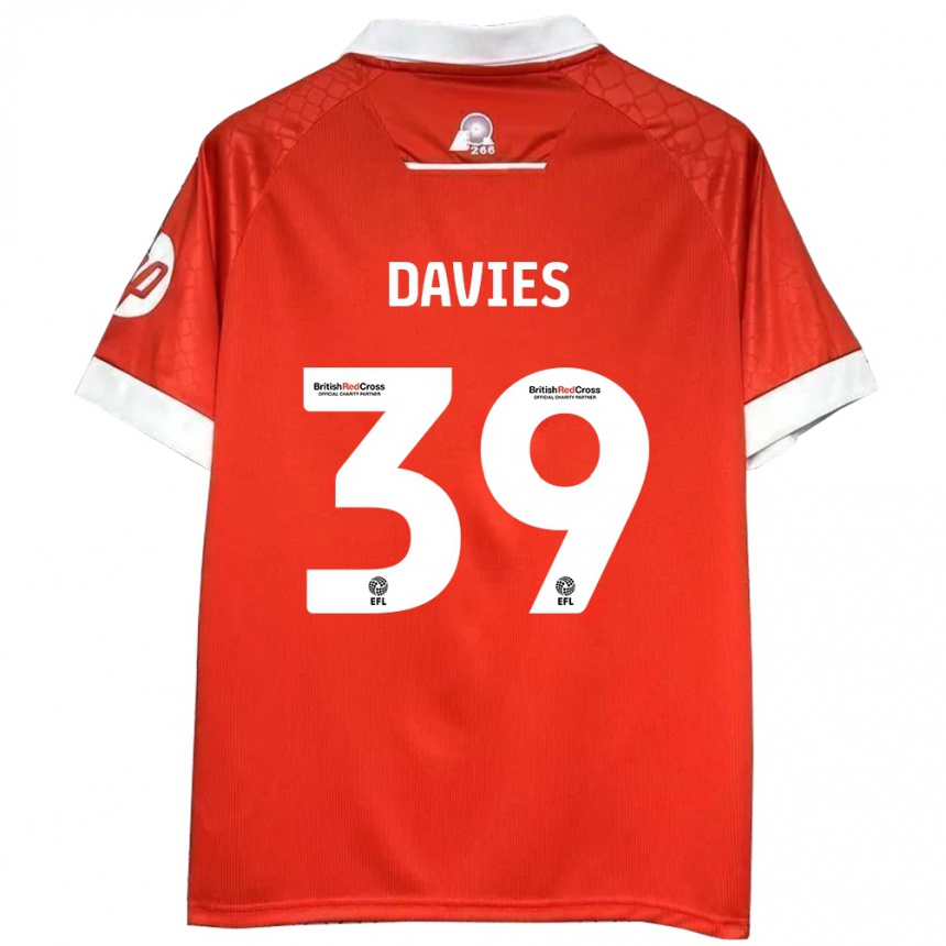 Enfant Football Maillot Daniel Davies #39 Rouge Blanc Tenues Domicile 2024/25 Canada