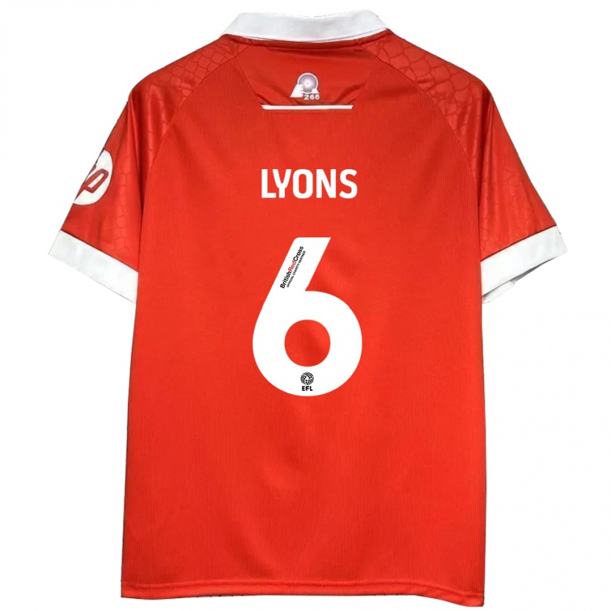 Enfant Football Maillot Lauryn Lyons #6 Rouge Blanc Tenues Domicile 2024/25 Canada