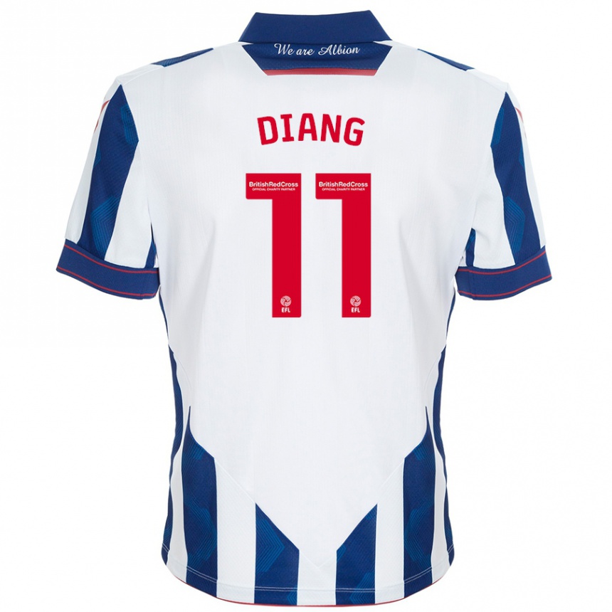 Enfant Football Maillot Grady Diangana #11 Blanc Bleu Foncé Tenues Domicile 2024/25 Canada