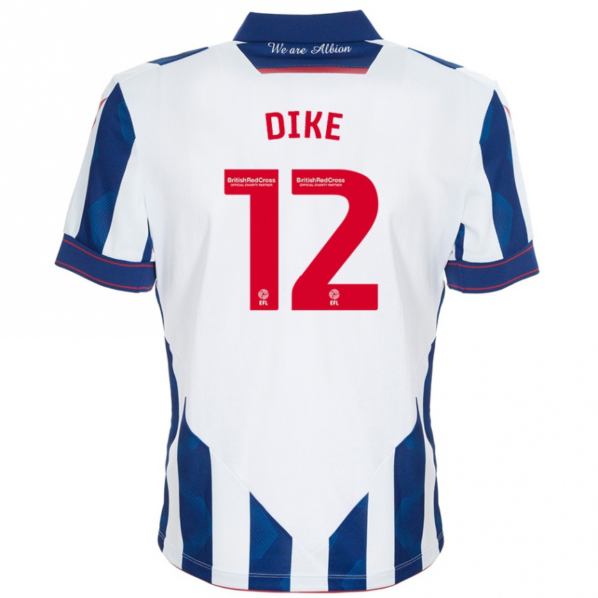 Enfant Football Maillot Daryl Dike #12 Blanc Bleu Foncé Tenues Domicile 2024/25 Canada