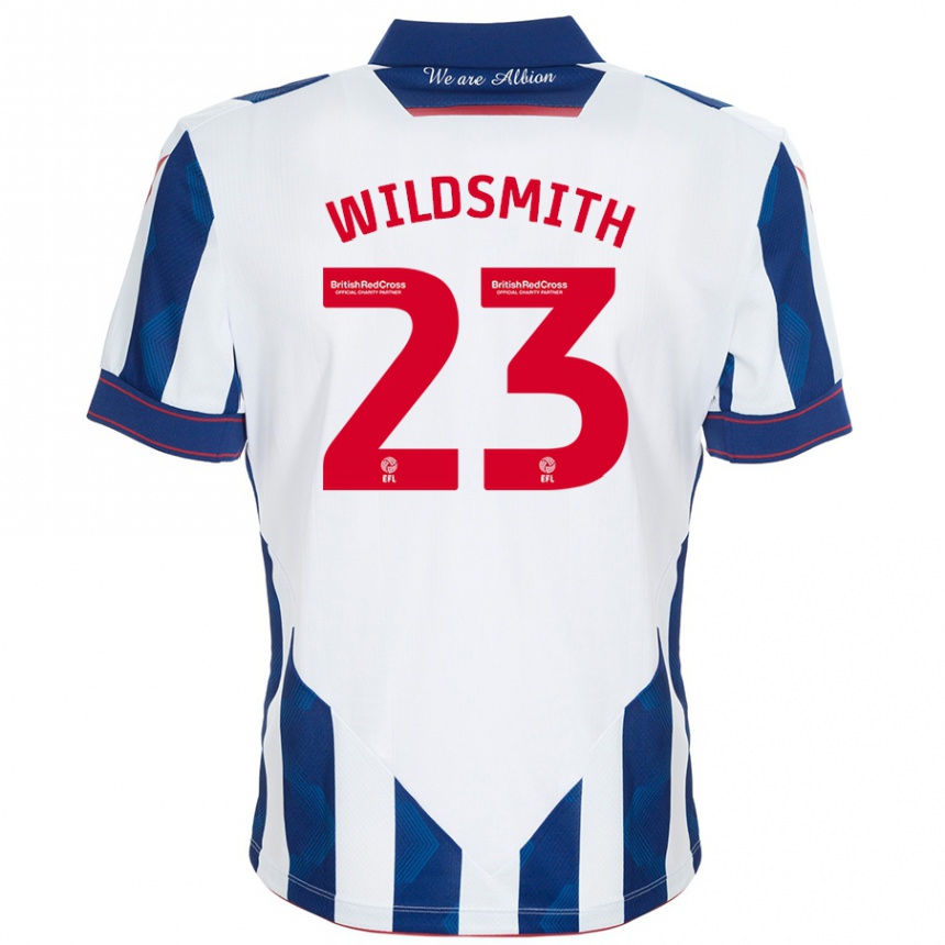 Kids Football Joe Wildsmith #23 White Dark Blue Home Jersey 2024/25 T-Shirt Canada