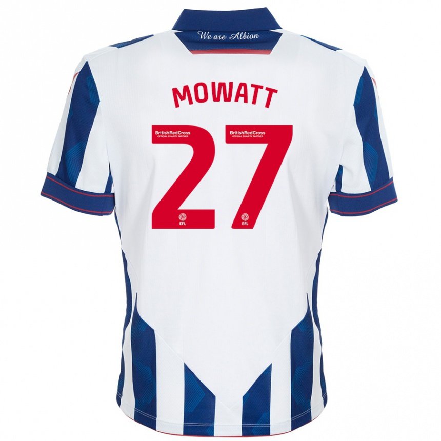 Enfant Football Maillot Alex Mowatt #27 Blanc Bleu Foncé Tenues Domicile 2024/25 Canada