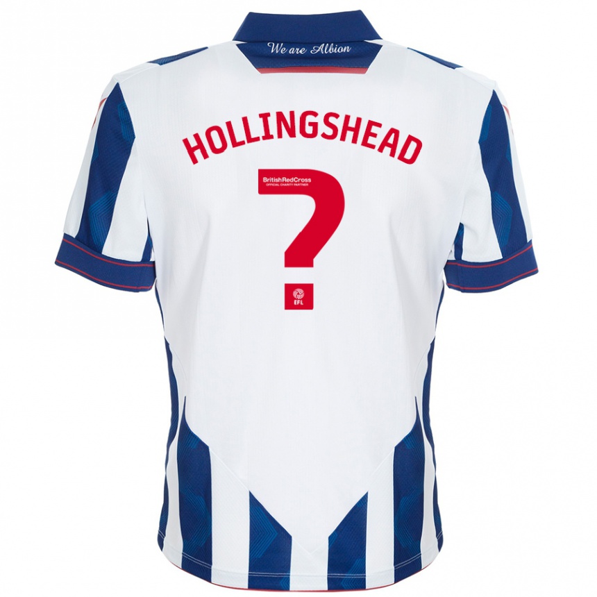 Enfant Football Maillot Ronnie Hollingshead #0 Blanc Bleu Foncé Tenues Domicile 2024/25 Canada