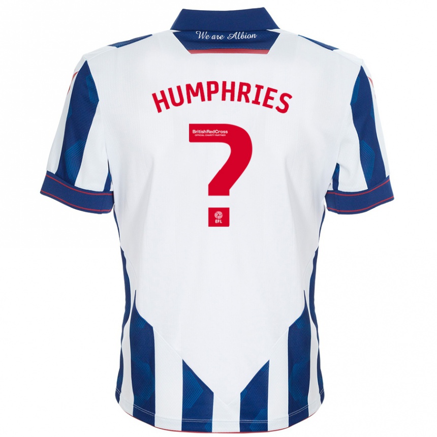 Enfant Football Maillot Evan Humphries #0 Blanc Bleu Foncé Tenues Domicile 2024/25 Canada