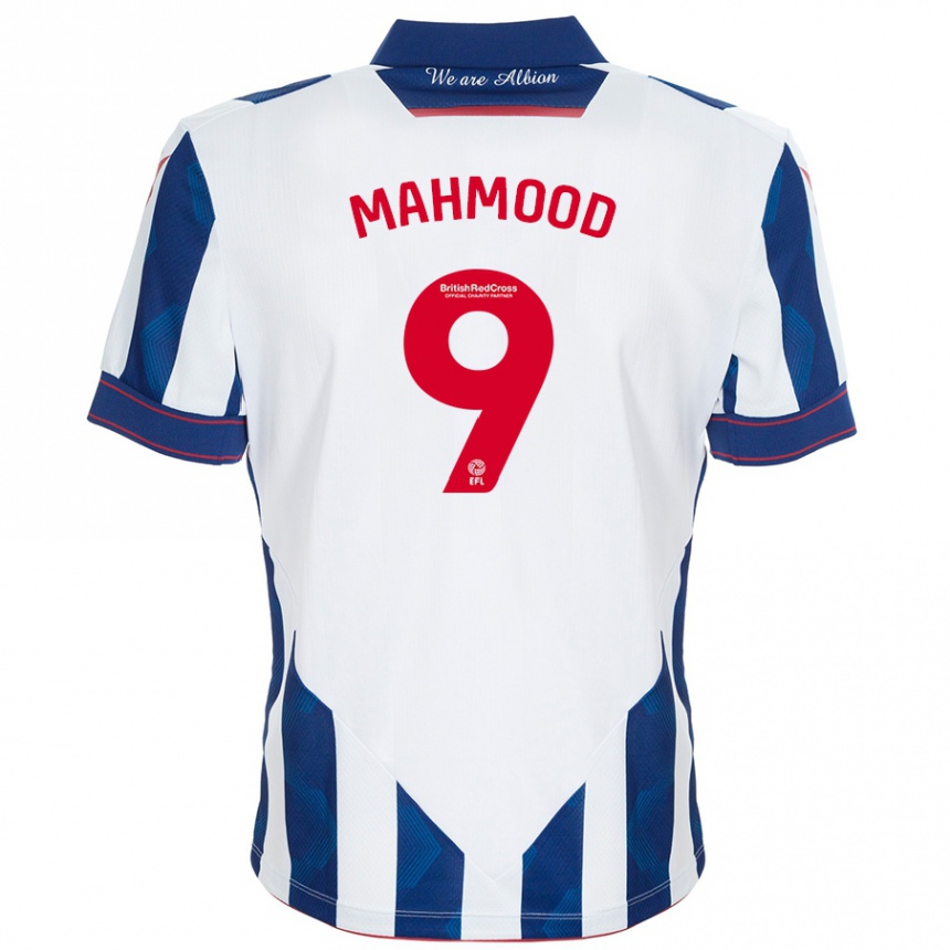 Kids Football Mariam Mahmood #9 White Dark Blue Home Jersey 2024/25 T-Shirt Canada