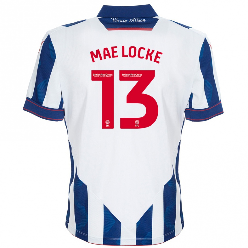 Kids Football Ellie Mae Locke #13 White Dark Blue Home Jersey 2024/25 T-Shirt Canada