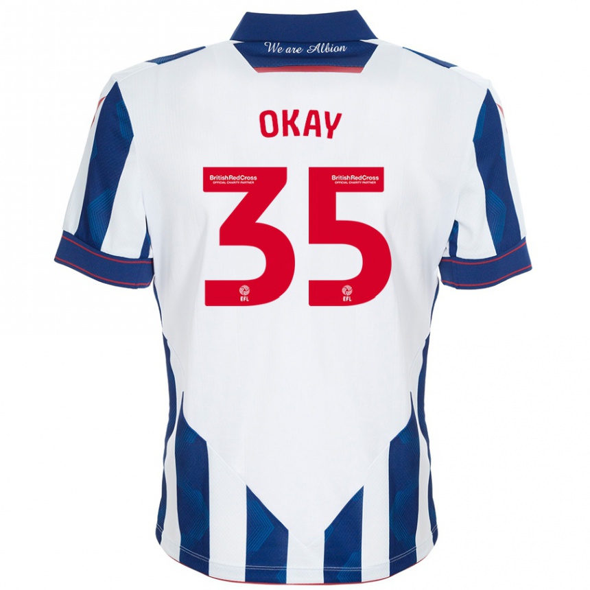 Enfant Football Maillot Okay Yokuşlu #35 Blanc Bleu Foncé Tenues Domicile 2024/25 Canada