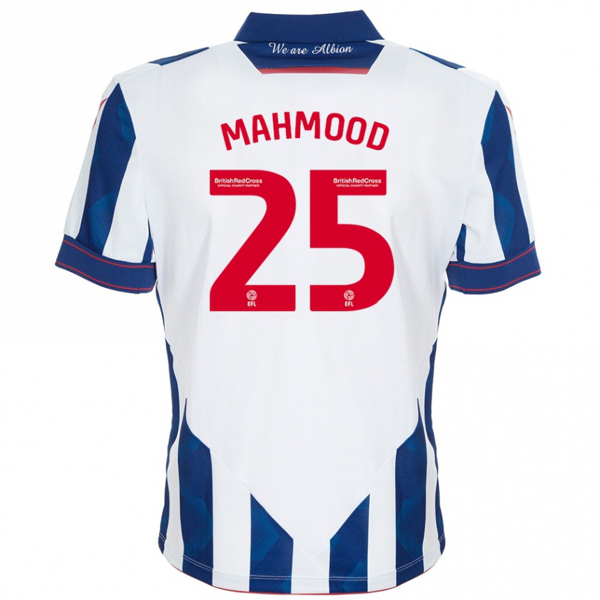 Kids Football Mahmood #25 White Dark Blue Home Jersey 2024/25 T-Shirt Canada