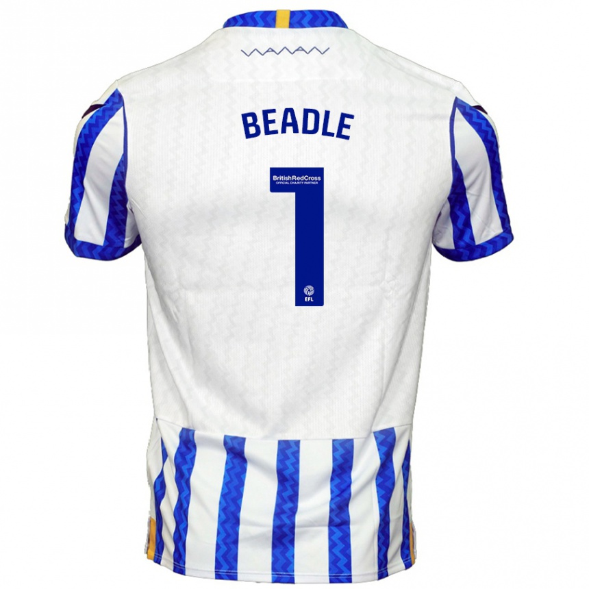 Enfant Football Maillot James Beadle #1 Bleu Blanc Tenues Domicile 2024/25 Canada