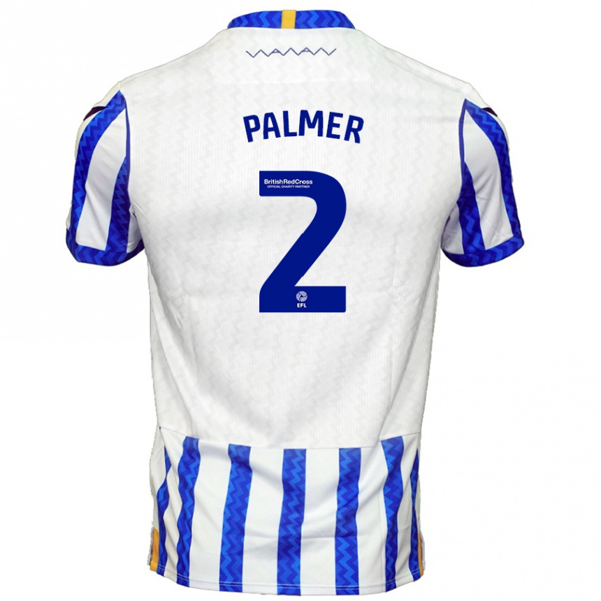 Enfant Football Maillot Liam Palmer #2 Bleu Blanc Tenues Domicile 2024/25 Canada