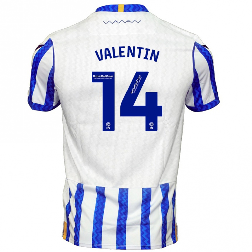 Enfant Football Maillot Pol Valentín #14 Bleu Blanc Tenues Domicile 2024/25 Canada