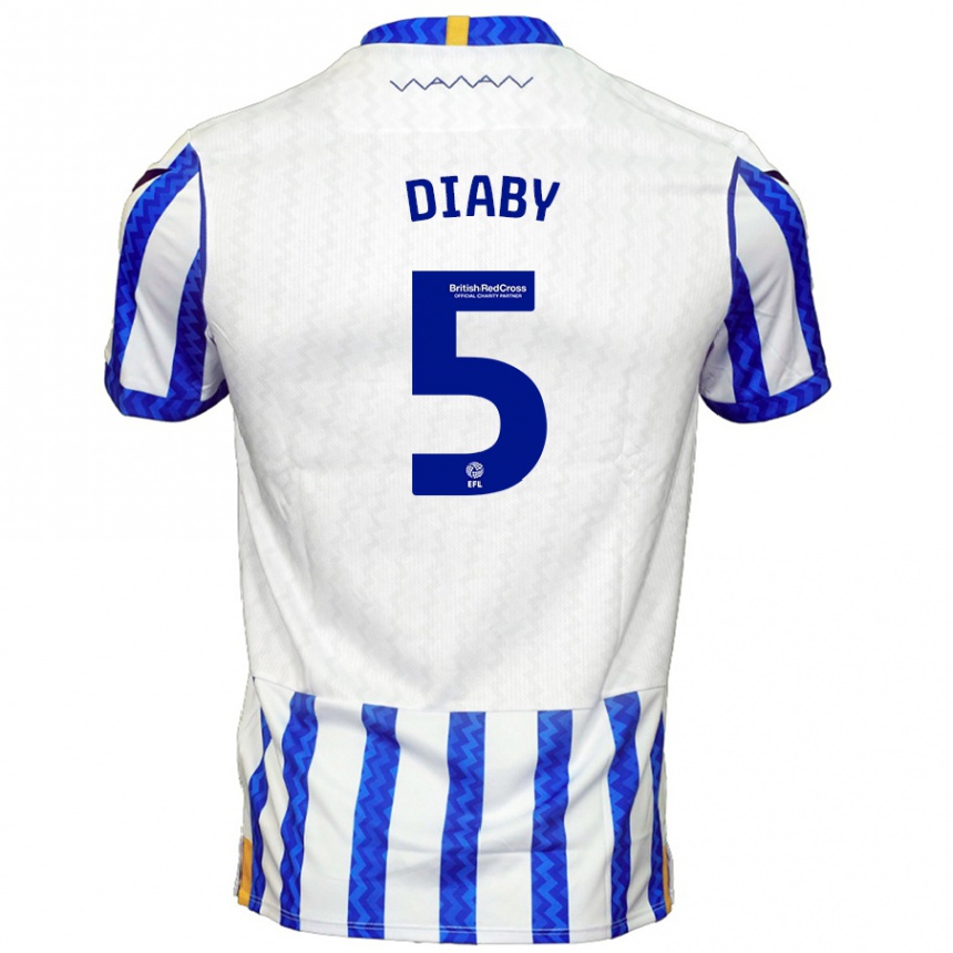 Enfant Football Maillot Bambo Diaby #5 Bleu Blanc Tenues Domicile 2024/25 Canada