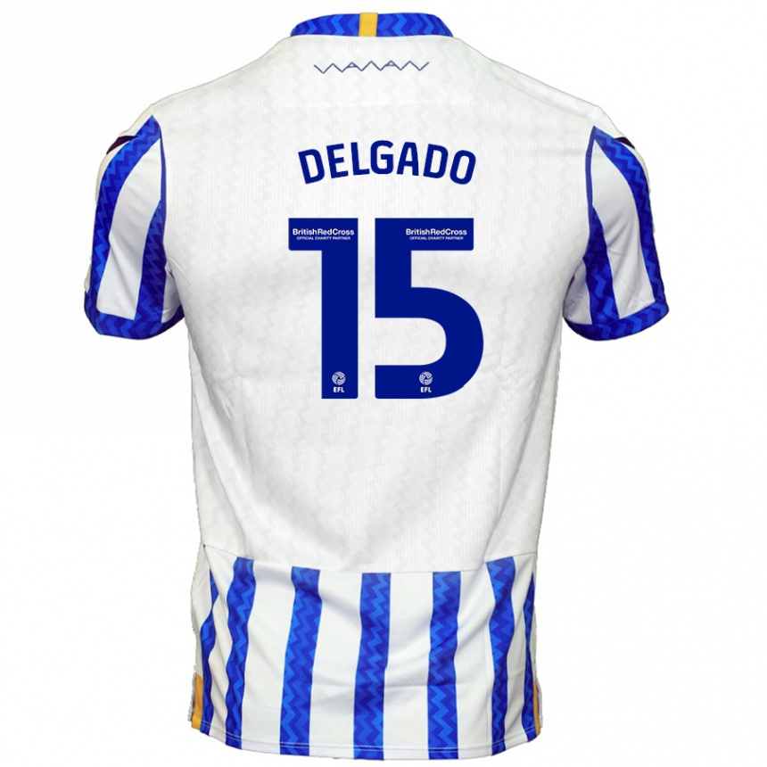 Enfant Football Maillot Juan Delgado #15 Bleu Blanc Tenues Domicile 2024/25 Canada