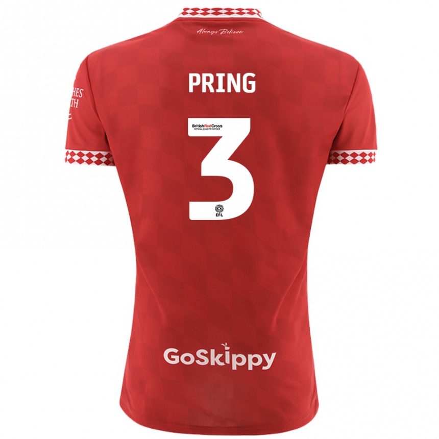 Enfant Football Maillot Cameron Pring #3 Rouge Tenues Domicile 2024/25 Canada