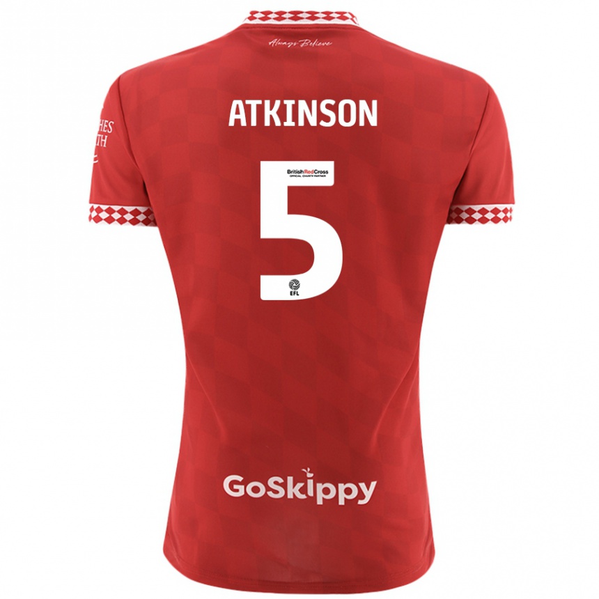 Enfant Football Maillot Rob Atkinson #5 Rouge Tenues Domicile 2024/25 Canada