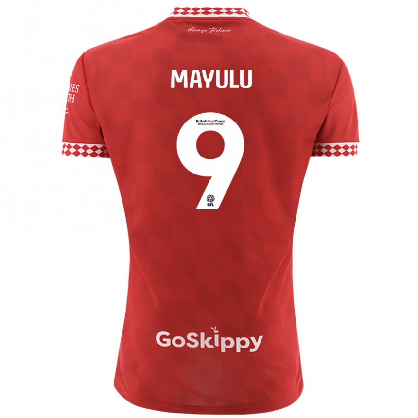 Kids Football Fally Mayulu #9 Red Home Jersey 2024/25 T-Shirt Canada